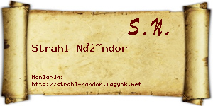 Strahl Nándor névjegykártya