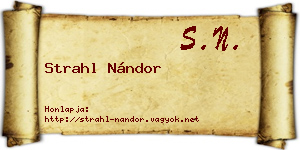 Strahl Nándor névjegykártya